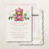 Pumpkin Patch Minimalist Girl Baby shower Kaart