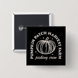 Pumpkin patch oogsten boerderij picking crew squad vierkante button 5,1 cm