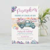 Pumpkin Patch Paarse & Blauwgroen Vrachtwagen Ver Kaart (Staand voorkant)