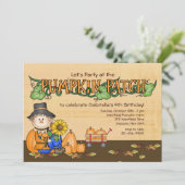 Pumpkin Patch Party Invitation Kaart (Staand voorkant)