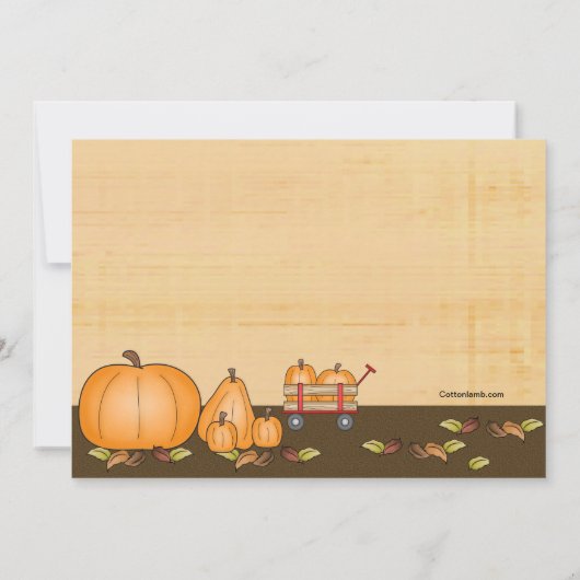 Pumpkin Patch Party Invitation Kaart (Achterkant)
