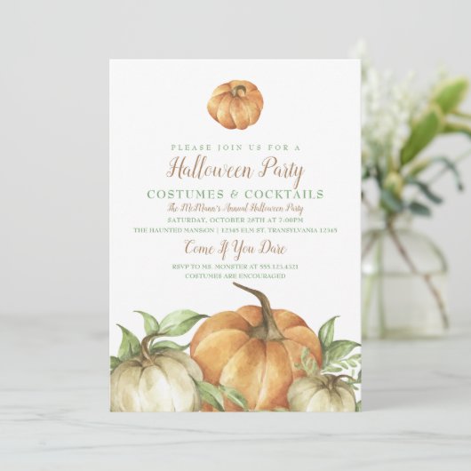 Pumpkin Patch Party Invitation Kaart (Staand voorkant)