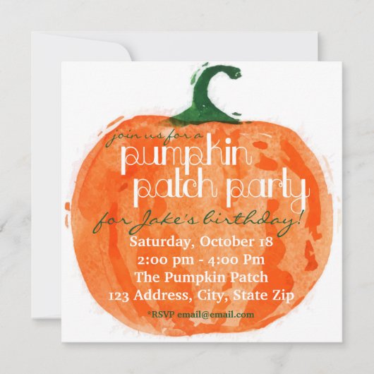 Pumpkin Patch Party Kaart (Voorkant)