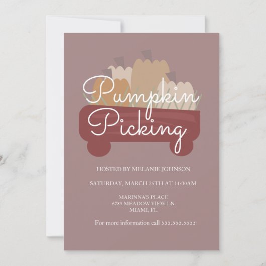 Pumpkin Patch Pumpkins Picking Flyer Kaart (Voorkant)
