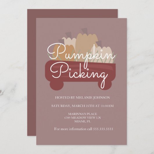 Pumpkin Patch Pumpkins Picking Flyer Kaart (Voorkant / Achterkant)