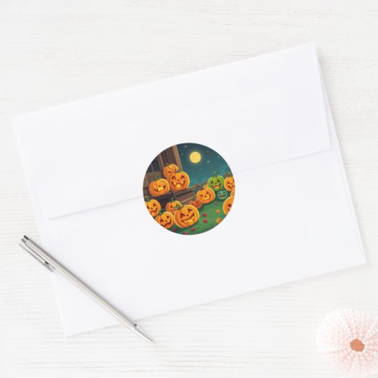 Pumpkin Patch Ronde Sticker (Envelop)