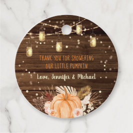 Pumpkin Patch Rustic String Lights Baby shower Bedankjes Labels