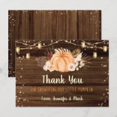Pumpkin Patch Rustic String Lights Baby shower Bedankkaart (Voorkant / Achterkant)