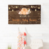 Pumpkin Patch Rustic String Lights Baby shower Spandoek (Insitu)