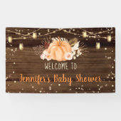 Pumpkin Patch Rustic String Lights Baby shower Spandoek (Horizontaal)