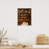 Pumpkin Patch Rustic String Lights Baby Welkom Poster (Keuken)