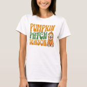 Pumpkin Patch Season Golden Retriever Herfst Shirt (Voorkant)