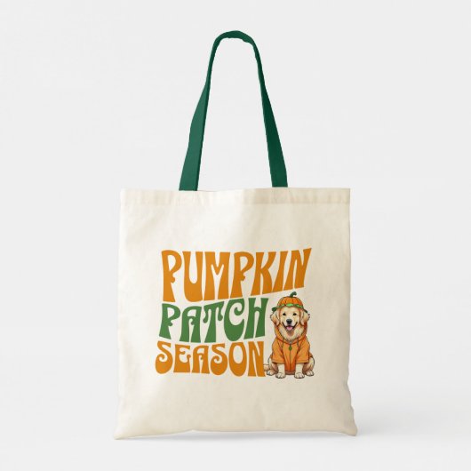 Pumpkin Patch Season Golden Retriever Herfst Shirt Tote Bag (Achterkant)