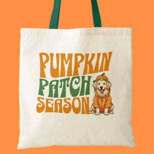 Pumpkin Patch Season Golden Retriever Herfst Shirt Tote Bag