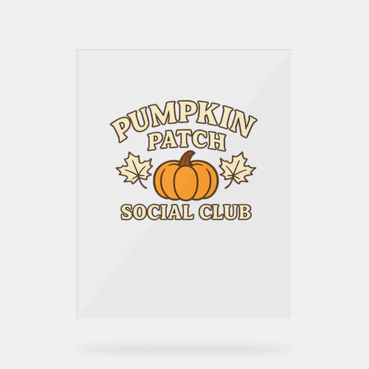 Pumpkin Patch Social Club – Gezellige herfst esthe Acryl Bord (Voorkant)