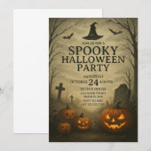Pumpkin Patch Spooky Halloween Party Uitnodiging (Voorkant / Achterkant)