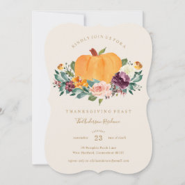 Pumpkin Patch Thanksgiving Dinner Invitation Kaart