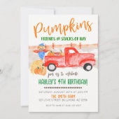 Pumpkin Patch  Truck Herfst Farmer Uitnodiging (Voorkant)