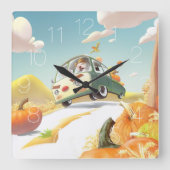 Pumpkin Patch Vierkante Klok (Voorkant)