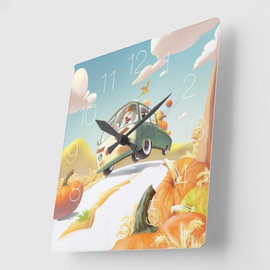 Pumpkin Patch Vierkante Klok (Hoek)