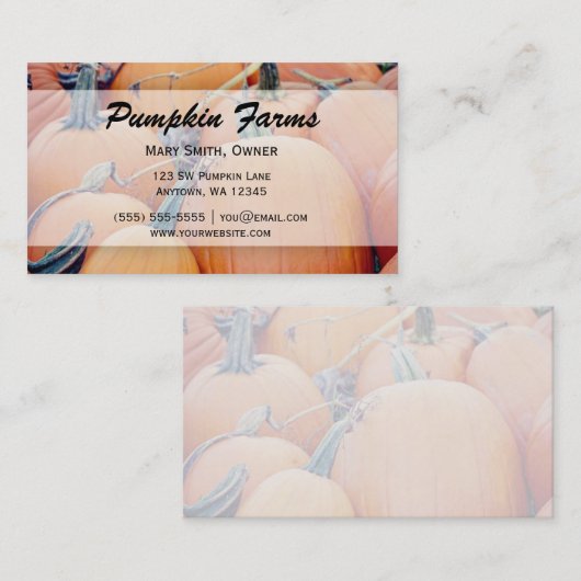 Pumpkin Patch Visitekaartje (Voorkant / Achterkant)