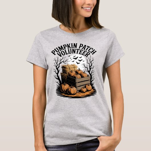 Pumpkin Patch Vrijwilliger Halloween T-shirt (Voorkant)