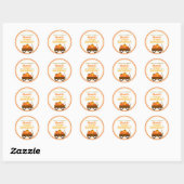 Pumpkin Patch Wagon Birthday Favor Ronde Sticker (Vel)