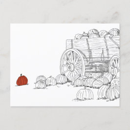 Pumpkin Patch Wagon Briefkaart