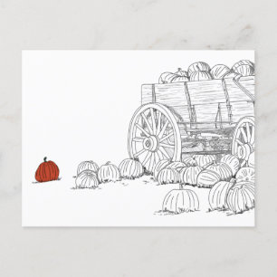 Pumpkin Patch Wagon Briefkaart
