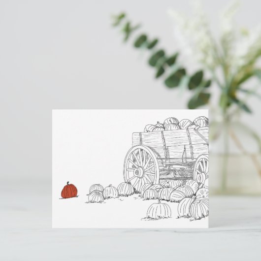 Pumpkin Patch Wagon Briefkaart (Staand voorkant)