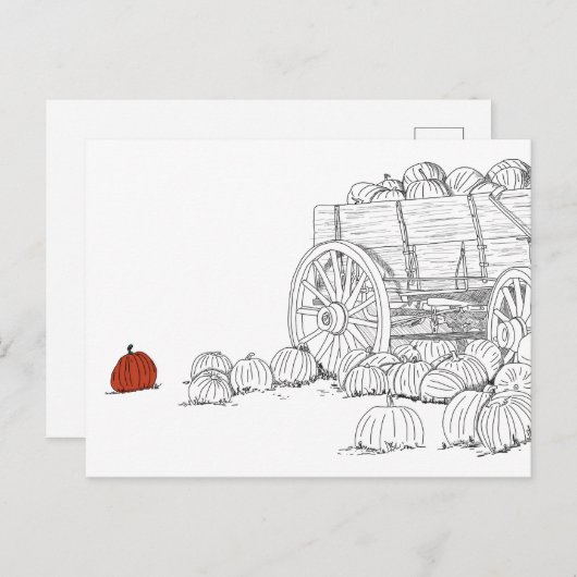 Pumpkin Patch Wagon Briefkaart (Voorkant / Achterkant)