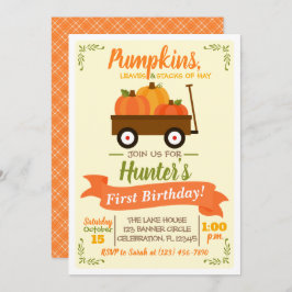 Pumpkin Patch Wagon Herfst Birthday Uitnodiging