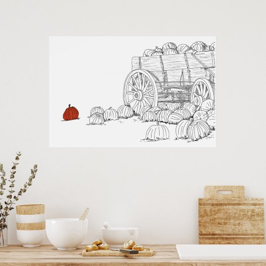 Pumpkin Patch Wagon Poster (Keuken)
