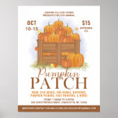 Pumpkin Patch Waterverf Pumpkins Herfst Event Poster (Voorkant)