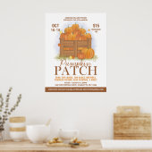 Pumpkin Patch Waterverf Pumpkins Herfst Event Poster (Keuken)