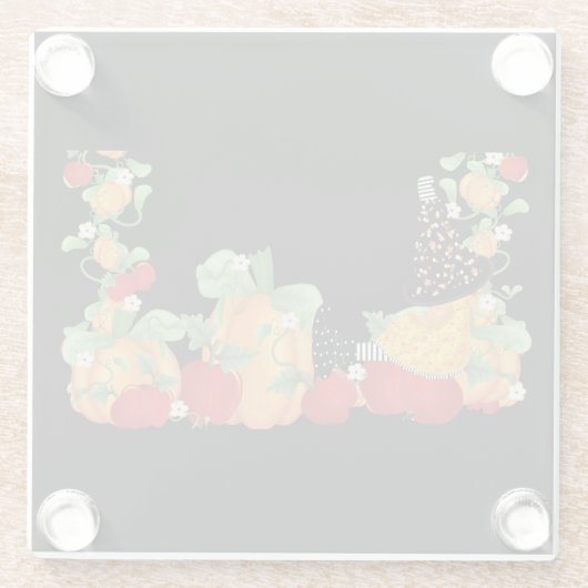 Pumpkin Patch Witch Glazen Onderzetter (Achterkant)