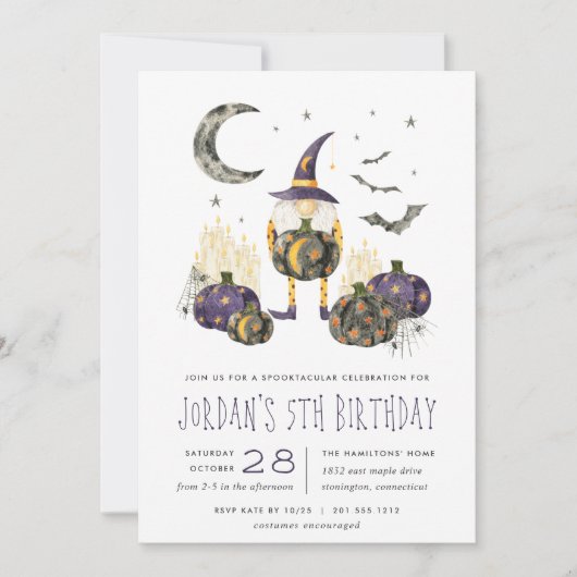 Pumpkin Patch Wizard Halloween Birthday Party Kaart (Voorkant)