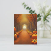 Pumpkin Path Beauful Autumn Scene Briefkaart (Staand voorkant)