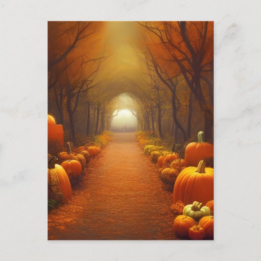 Pumpkin Path Beauful Autumn Scene Briefkaart (Voorkant)
