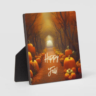 Pumpkin Path Beauful Autumn Scene Tabletop Fotoplaat