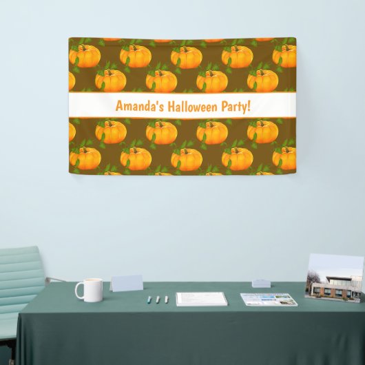 Pumpkin Pattern Halloween Party Spandoek (Beurs)