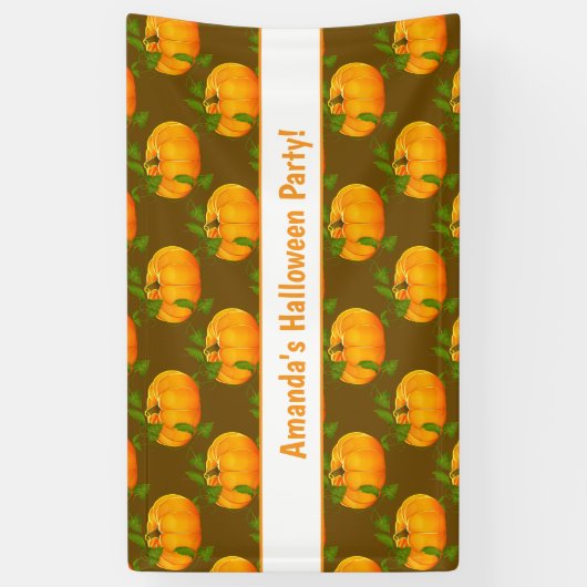 Pumpkin Pattern Halloween Party Spandoek (Verticaal)