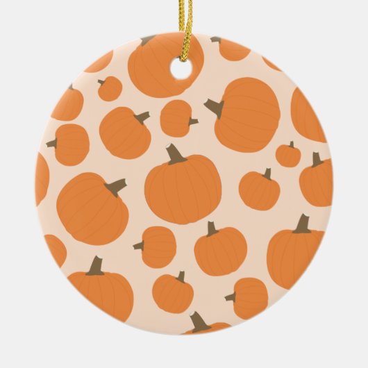 Pumpkin Pattern Herfst Autumn Halloween Keramisch Ornament (Voorkant)