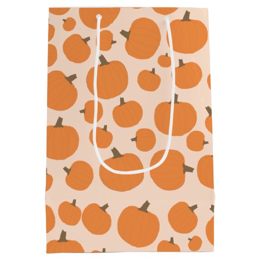 Pumpkin Pattern Herfst Autumn Halloween Medium Cadeauzakje (Achterkant)