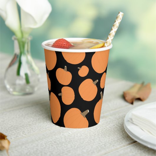Pumpkin Pattern Herfst Autumn Halloween Papieren Bekers (Insitu)