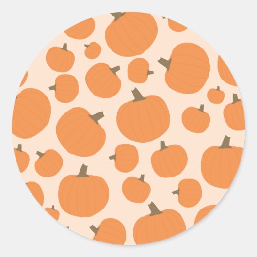 Pumpkin Pattern Herfst Autumn Halloween Ronde Sticker (Voorkant)