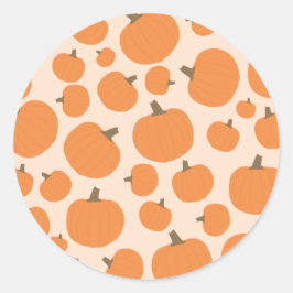 Pumpkin Pattern Herfst Autumn Halloween Ronde Sticker