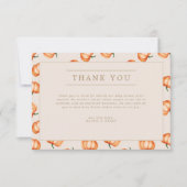 Pumpkin Pattern Herfst Baby shower | Bedankkaart (Voorkant)