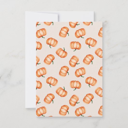 Pumpkin Pattern Herfst Baby shower | Bedankkaart (Achterkant)