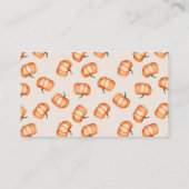 Pumpkin Pattern Herfst Baby shower | Boekaanvraag Informatiekaartje (Achterkant)